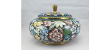 pot couvercle en bronze émail cloisonne Chinois Chine 