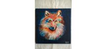 Loup au regard bleu (signé, 2021)
