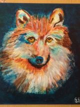 Loup au regard bleu (signé, 2021)