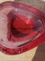 vide poche en verre soufflé rose