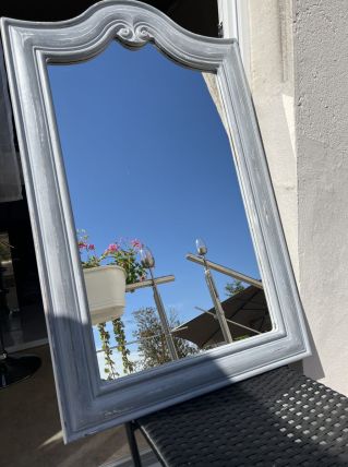 Miroir bois relooké gris, un coup de coeur