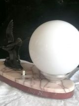 Lampe veilleuse art déco à l'oiseau 
