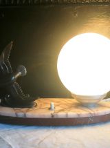 Lampe veilleuse art déco à l'oiseau 
