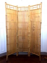 Paravent en bambou vintage 1960 