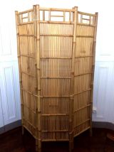 Paravent en bambou vintage 1960 