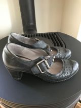 Babies en cuir gris anthracite pointure 38