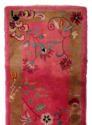 Tapis ancien Chinois Art Deco fait main, 1C907