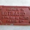 plaque de Wagon ancienne LOTRACID, vintage