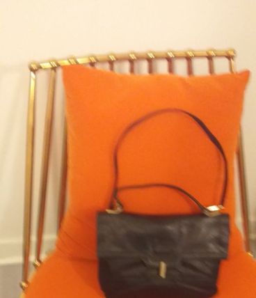 Beau sac en cuir LANCEL bleu marine 1950