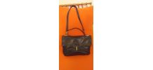 Beau sac en cuir LANCEL bleu marine 1950
