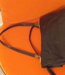 Beau sac en cuir LANCEL bleu marine 1950