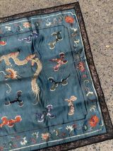 Tapis ancien Chinois textile en soie fait main, 1B940