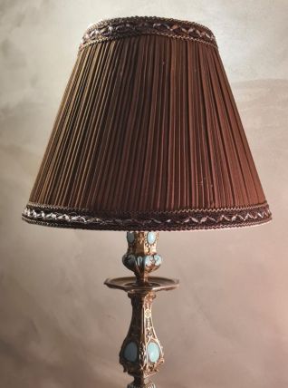 lampe style napoléon 3 bronze peint  electricité  neuve h 48