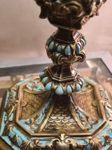 lampe style napoléon 3 bronze peint  electricité  neuve h 48
