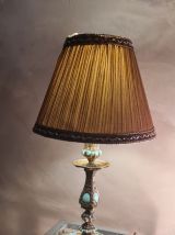 lampe style napoléon 3 bronze peint  electricité  neuve h 48