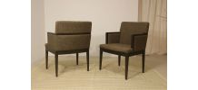 Paire de fauteuils cube année 1960 tissu chiné couleur marro