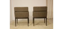 Paire de fauteuils cube année 1960 tissu chiné couleur marro