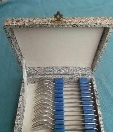 fourchettes a huitres, coffret vintage