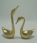 Couple de cygnes en laiton