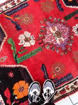 Tapis vintage Persan Gashkai fait main, 1C924