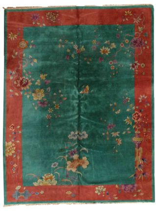 Tapis ancien Chinois Art Deco fait main, 1B462