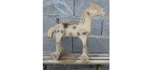 Cheval à roulettes en bois (jouet ancien) 
