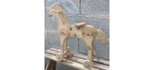 Cheval à roulettes en bois (jouet ancien) 