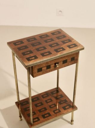  Table d’appoint art déco effet marquèterie.