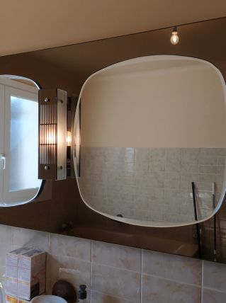 Double miroir vintage avec éclairage 