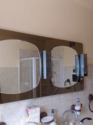 Double miroir vintage avec éclairage 