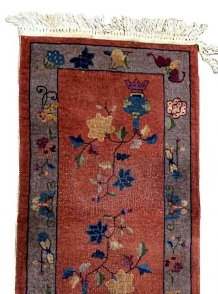 Tapis ancien Chinois Art Deco fait main, 1B941