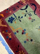 Tapis ancien Chinois Art Deco fait main, 1B943