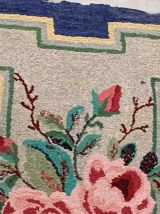 Tapis ancien Américain Hooked fait main, 1B944