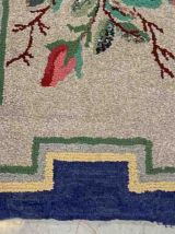 Tapis ancien Américain Hooked fait main, 1B944