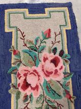 Tapis ancien Américain Hooked fait main, 1B944