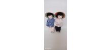 Lot de 2 poupées en tissu 