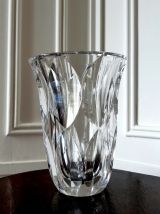 Vase art déco Saint Louis en cristal taillé 