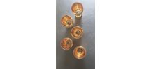 5 verres vintage entièrement dorés très bon état 