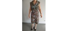 Robe marron bleue rose Vintage