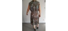 Robe marron bleue rose Vintage
