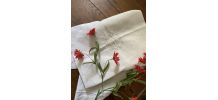 Taie d oreiller en coton métis blanc monogramme MR.