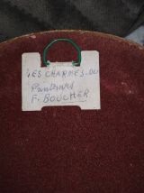 Deux jolies tapisseries anciennes Boucher avec cadre bois do