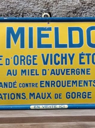 Plaque en tôle lithographiée Mieldor (Vichy étoiles)