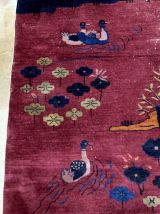 Tapis ancien Chinois Art Deco fait main, 1B946