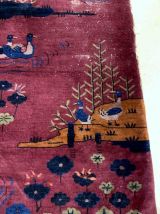 Tapis ancien Chinois Art Deco fait main, 1B946