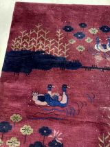 Tapis ancien Chinois Art Deco fait main, 1B946