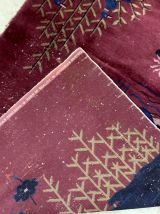 Tapis ancien Chinois Art Deco fait main, 1B946