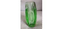 Vase vintage en verre épais travaillé