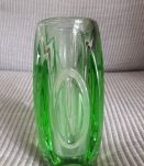 Vase vintage en verre épais travaillé