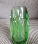 Vase vintage en verre épais travaillé